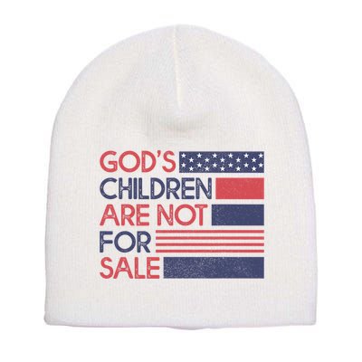 Gods Children Are Not For Sale Patriotic Flag Short Acrylic Beanie