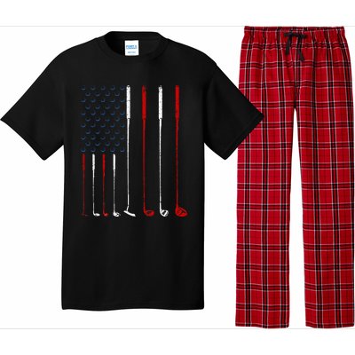 Golf Clubs American Flag Pajama Set