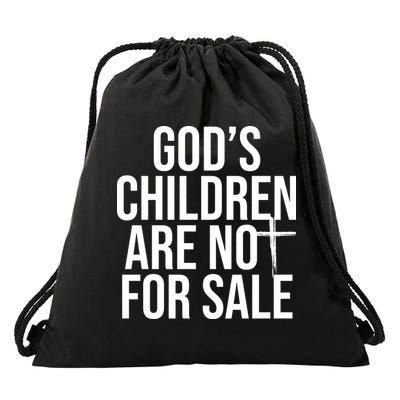 Gods Children Are Not For Sale Cross Drawstring Bag