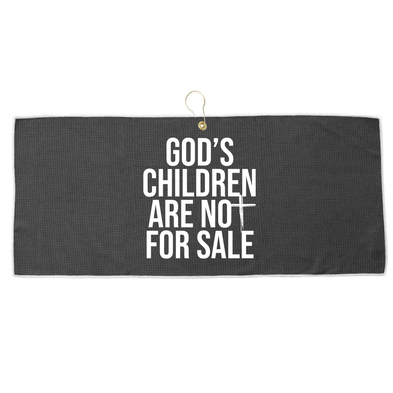 Gods Children Are Not For Sale Cross Large Microfiber Waffle Golf Towel