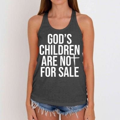 Gods Children Are Not For Sale Cross Women's Knotted Racerback Tank