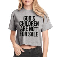 Gods Children Are Not For Sale Cross Women's Crop Top Tee