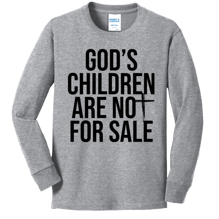 Gods Children Are Not For Sale Cross Kids Long Sleeve Shirt