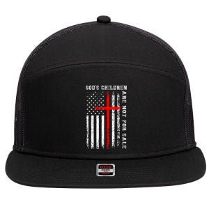 GodS Children Are Not For Sale Christian Usa Flag 7 Panel Mesh Trucker Snapback Hat