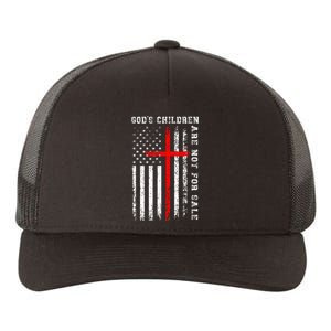 GodS Children Are Not For Sale Christian Usa Flag Yupoong Adult 5-Panel Trucker Hat