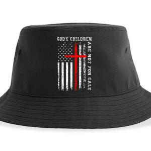 GodS Children Are Not For Sale Christian Usa Flag Sustainable Bucket Hat