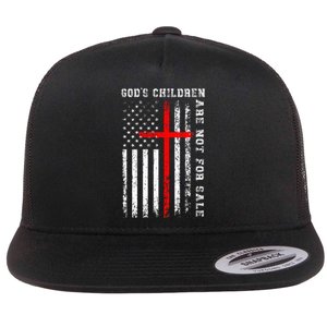 GodS Children Are Not For Sale Christian Usa Flag Flat Bill Trucker Hat