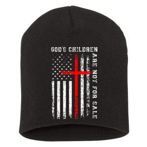 GodS Children Are Not For Sale Christian Usa Flag Short Acrylic Beanie