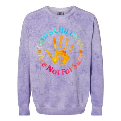 God's Children Are Not For Sale Hand Prints Colorblast Crewneck Sweatshirt