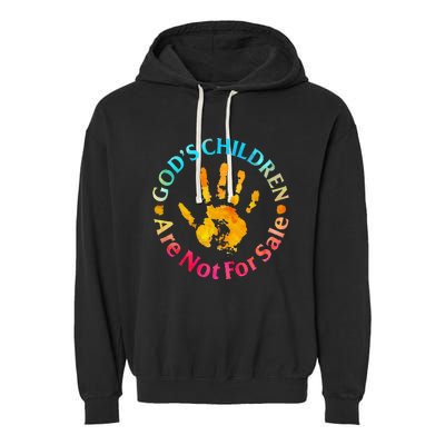 God's Children Are Not For Sale Hand Prints Garment-Dyed Fleece Hoodie