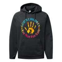 God's Children Are Not For Sale Hand Prints Performance Fleece Hoodie