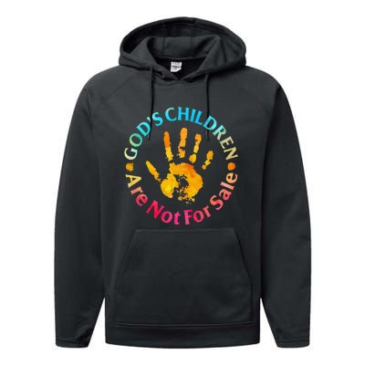 God's Children Are Not For Sale Hand Prints Performance Fleece Hoodie