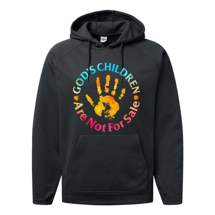 God's Children Are Not For Sale Hand Prints Performance Fleece Hoodie