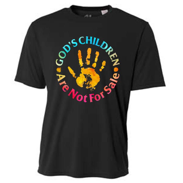 God's Children Are Not For Sale Hand Prints Cooling Performance Crew T-Shirt