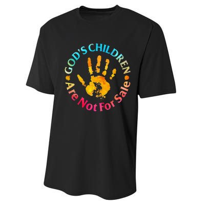 God's Children Are Not For Sale Hand Prints Performance Sprint T-Shirt