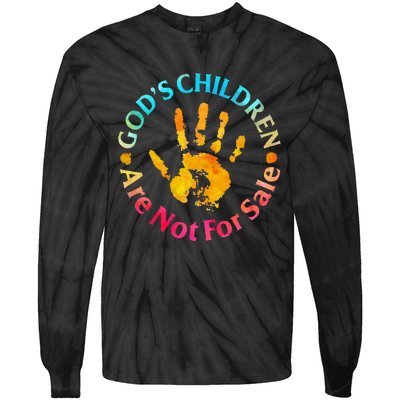 God's Children Are Not For Sale Hand Prints Tie-Dye Long Sleeve Shirt