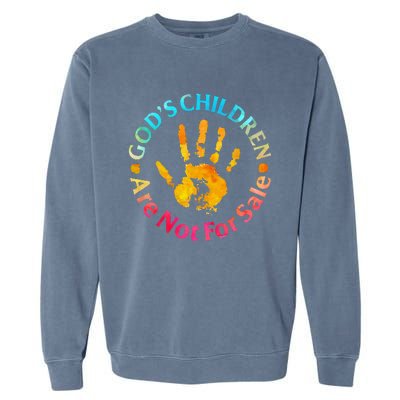 God's Children Are Not For Sale Hand Prints Garment-Dyed Sweatshirt