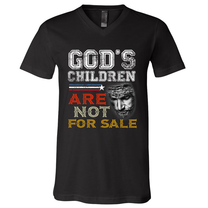 Gods Children Are Not For Sale: Embracing Sound Of Freedom V-Neck T-Shirt