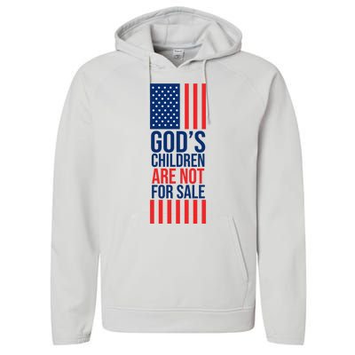 Gods Children Are Not For Sale USA Performance Fleece Hoodie