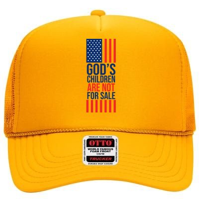 Gods Children Are Not For Sale USA High Crown Mesh Back Trucker Hat