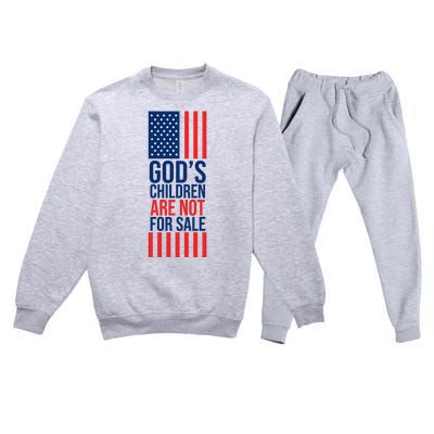 Gods Children Are Not For Sale USA Premium Crewneck Sweatsuit Set