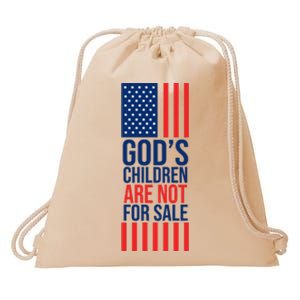 Gods Children Are Not For Sale USA Drawstring Bag