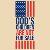 Gods Children Are Not For Sale USA Drawstring Bag
