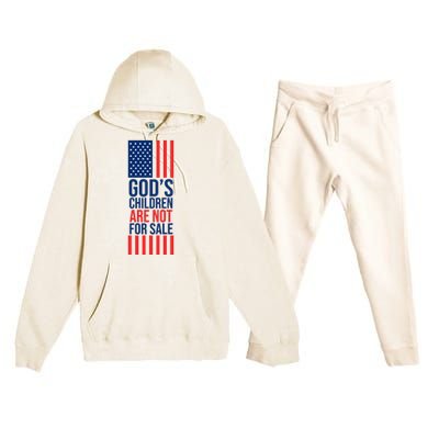 Gods Children Are Not For Sale USA Premium Hooded Sweatsuit Set