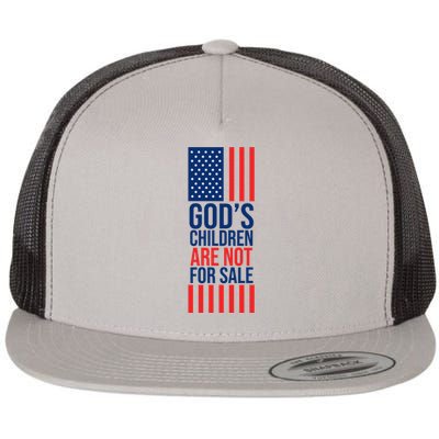 Gods Children Are Not For Sale USA Flat Bill Trucker Hat