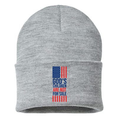 Gods Children Are Not For Sale USA Sustainable Knit Beanie