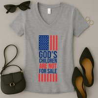 Gods Children Are Not For Sale USA Women's V-Neck T-Shirt