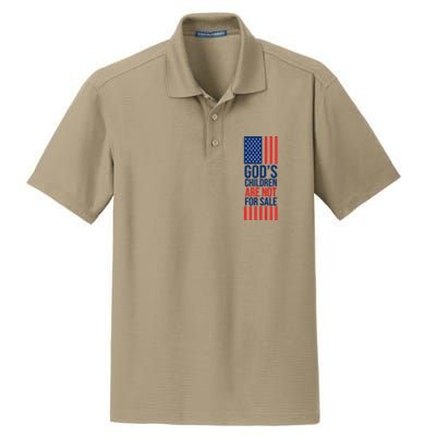 Gods Children Are Not For Sale USA Dry Zone Grid Polo