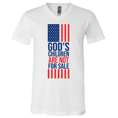 Gods Children Are Not For Sale USA V-Neck T-Shirt