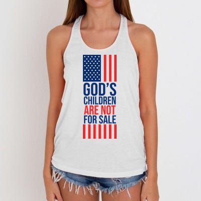 Gods Children Are Not For Sale USA Women's Knotted Racerback Tank