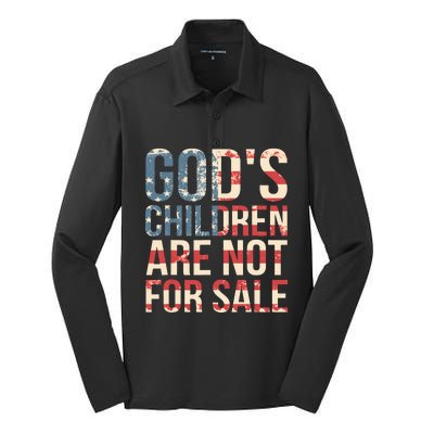 Gods Children Are Not For Sale Funny Political Silk Touch Performance Long Sleeve Polo