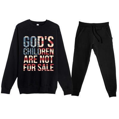 Gods Children Are Not For Sale Funny Political Premium Crewneck Sweatsuit Set