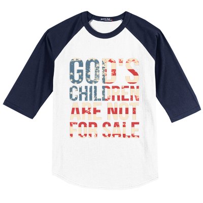 Gods Children Are Not For Sale Funny Political Baseball Sleeve Shirt