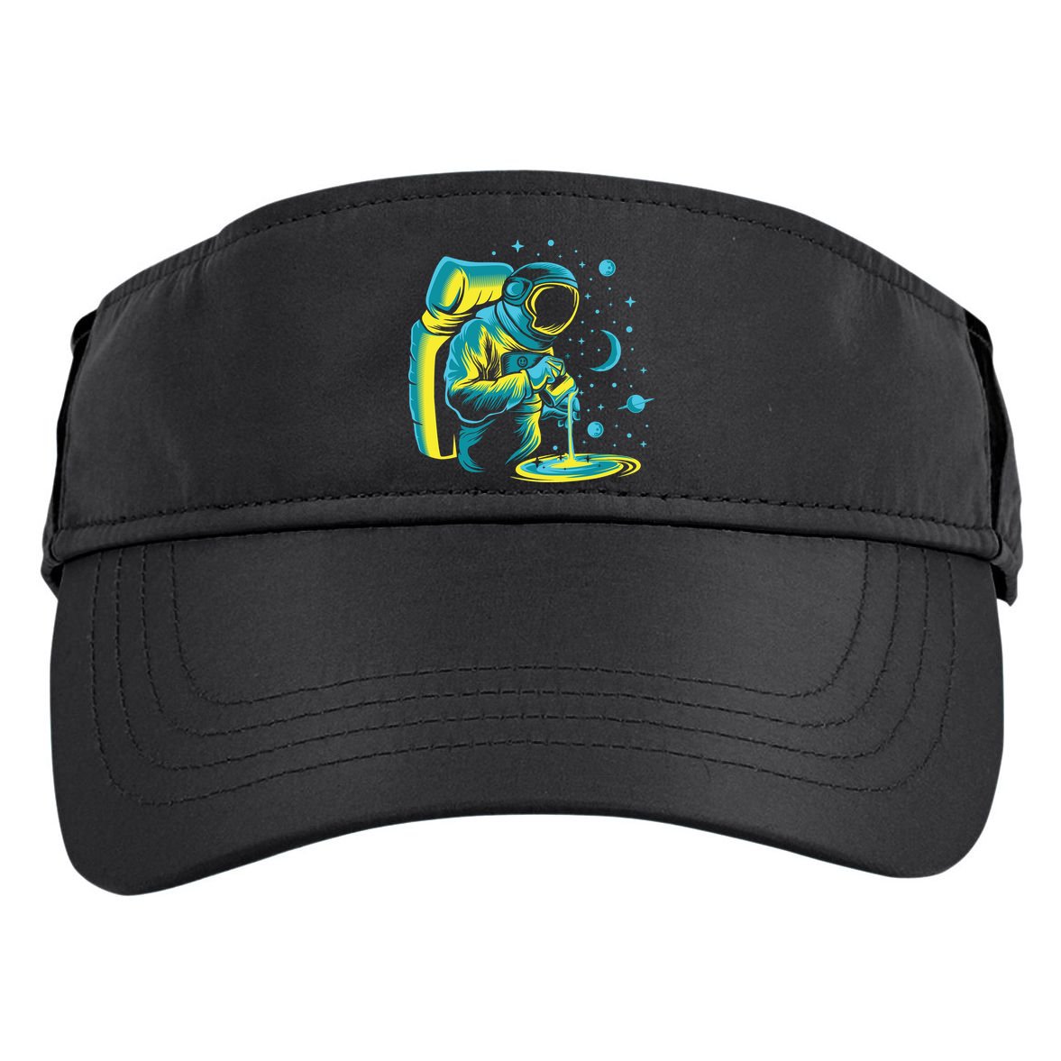 Galaxy Coffee Astronaut Pouring Coffee Adult Drive Performance Visor