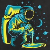 Galaxy Coffee Astronaut Pouring Coffee Adult Drive Performance Visor