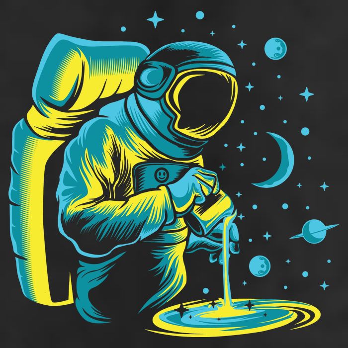 Galaxy Coffee Astronaut Pouring Coffee Adult Drive Performance Visor