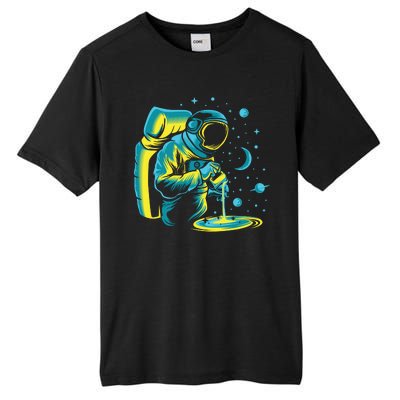 Galaxy Coffee Astronaut Pouring Coffee Tall Fusion ChromaSoft Performance T-Shirt