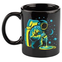 Galaxy Coffee Astronaut Pouring Coffee 11oz C Handle Ceramic Mug