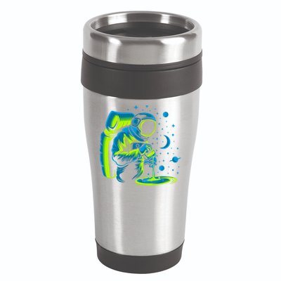Galaxy Coffee Astronaut Pouring Coffee 16oz Travel Tumbler