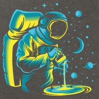 Galaxy Coffee Astronaut Pouring Coffee Cotton Canvas Backpack