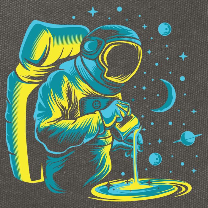 Galaxy Coffee Astronaut Pouring Coffee Cotton Canvas Backpack