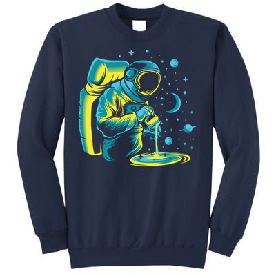 Galaxy Coffee Astronaut Pouring Coffee Sweatshirt