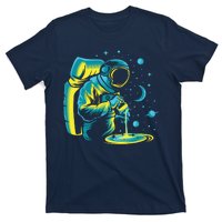 Galaxy Coffee Astronaut Pouring Coffee T-Shirt