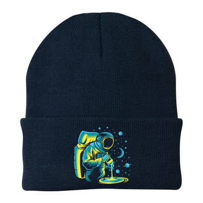 Galaxy Coffee Astronaut Pouring Coffee Knit Cap Winter Beanie