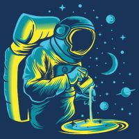 Galaxy Coffee Astronaut Pouring Coffee 16 in Basic Backpack