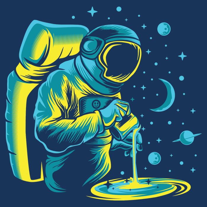 Galaxy Coffee Astronaut Pouring Coffee 16 in Basic Backpack